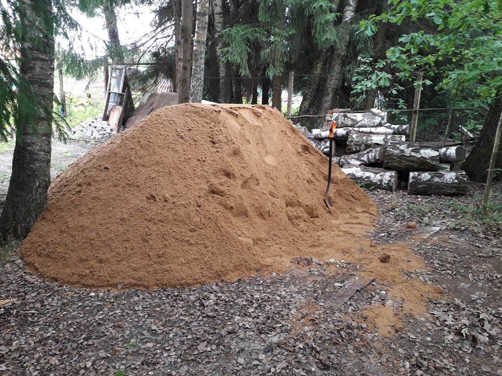 Заказчик предоставил песок для обсыпки